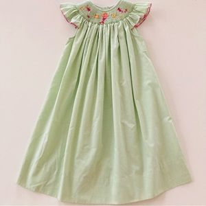 Amanda Remembered Girls 4 Hand Smocked Dress Mermaid Seahorse Fish Green Spring